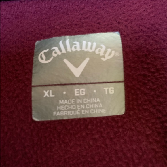 Men's Callaway 1/4 Zip Pullover Sweatshirt XL Maroon Polyester Golf Golfer - Picture 10 of 11
